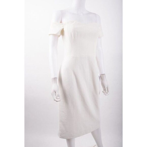 Dress The Population Womens Off The Shoulder Dress M Off white Ivory NWOT - Picture 3 of 7